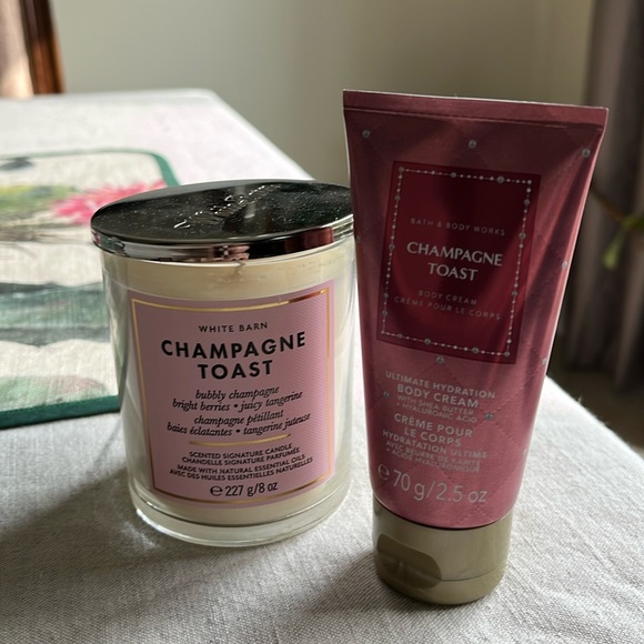 White Barn Champagne Toast Candle & body Cream - Picture 1 of 4